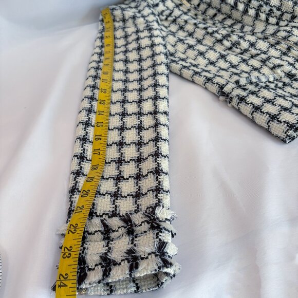 Karl Lagerfeld Paris Woven Jacket Tweed Zip Up Dress Blazer Zipper Cuffs Size 4 - Picture 15 of 16